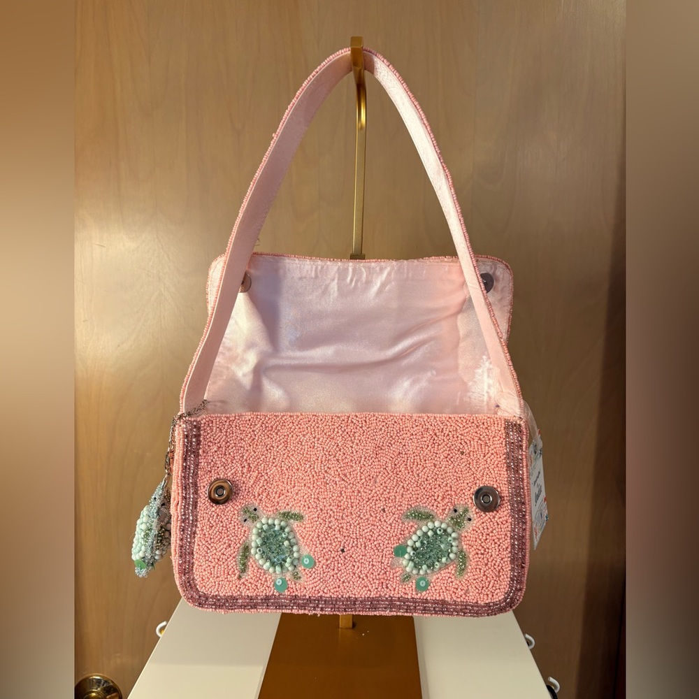 Pink Beaded Turtle Shoulder Bag - Picture 4 of 4